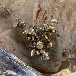 Coach silver tone necklace with charms